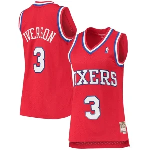Classico Allen Iverson Philadelphia 76ers Women's 2002/03 Hardwood Classics Swingman Jersey Red per i Fan Veri