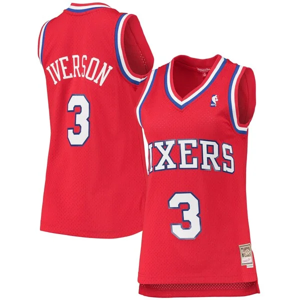 Classico Allen Iverson Philadelphia 76ers Women's 2002/03 Hardwood Classics Swingman Jersey Red per i Fan Veri