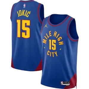 Gorgeous Magnifico Versatile Nikola Jokic Denver Nuggets Jordan Brand Unisex Swingman Jersey Statement Edition Blue per i Fan Veri