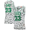 Trendy Larry Bird Boston Celtics Women's 1985 Doodle Swingman Jersey White per i Fan Veri