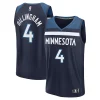 Fantastico Rob Dillingham Minnesota Timberwolves Youth 2024 NBA Draft Fast Break Player Jersey Icon Edition Navy per i Fan Veri