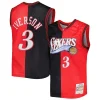 Carino Elegante Allen Iverson Philadelphia 76ers Hardwood Classics 2000/01 Split Swingman Jersey Black/Red per i Fan Veri