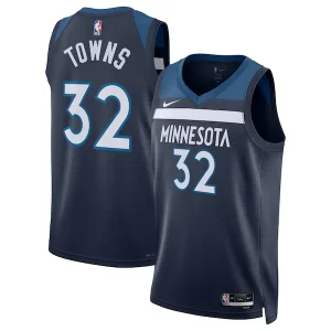 Bellissimo Elegante Raffinato Karl Anthony Towns Minnesota Timberwolves Nike Unisex Swingman Jersey Icon Edition Navy per i Fan Veri