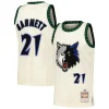 Duraturo Bellissimo Kevin Garnett Minnesota Timberwolves Chainstitch Swingman Jersey Cream per i Fan Veri