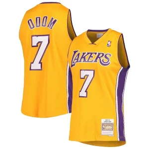 Elegante Lamar Odom Los Angeles Lakers 2001/02 Hardwood Classics Swingman Jersey Gold per i Fan Veri