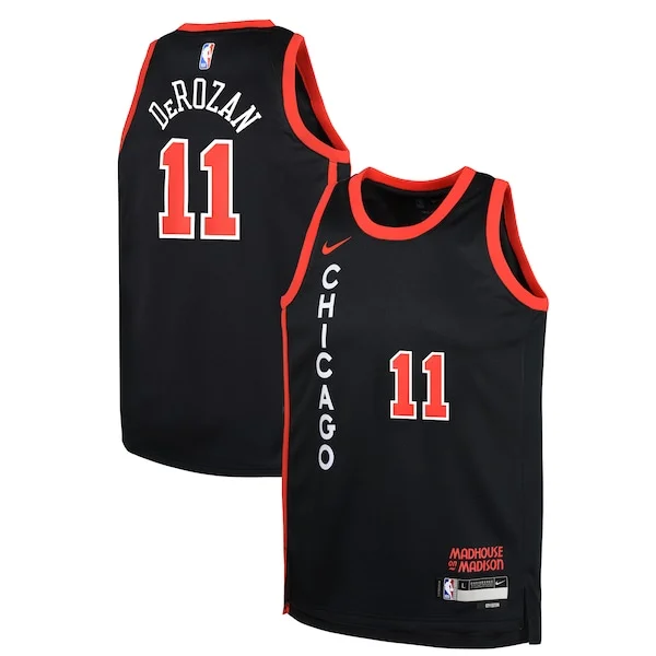 Raffinato DeMar DeRozan Chicago Bulls Nike Youth Swingman Replica Jersey City Edition Black per i Fan Veri
