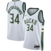 Prestigioso Eccezionale Fantastico Giannis Antetokounmpo Milwaukee Bucks Nike Unisex Swingman Jersey Association Edition White/Hunter Green per i Fan Veri