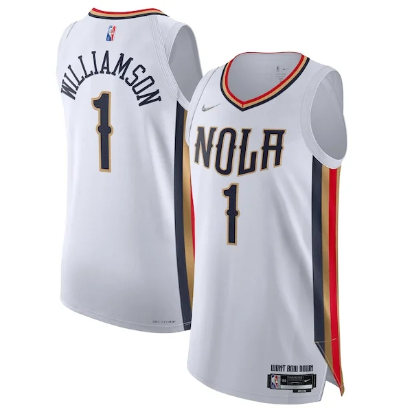 Accattivante Elegante Zion Williamson New Orleans Pelicans Nike 2021/22 Swingman Jersey City Edition White per i Fan Veri