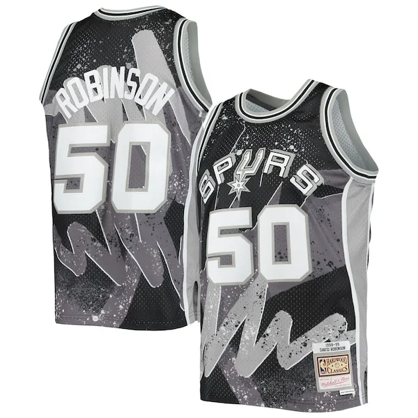 Classico Magnifico David Robinson San Antonio Spurs Hardwood Classics 1998/99 Hyper Hoops Swingman Jersey Black per i Fan Veri