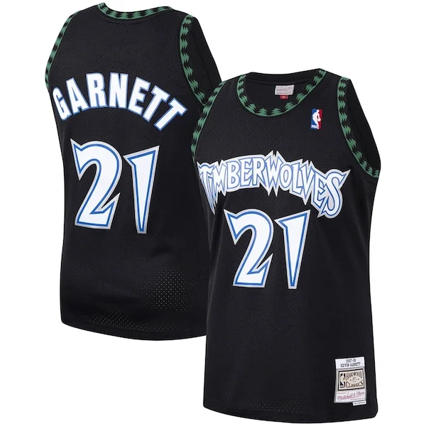 Splendido Kevin Garnett Minnesota Timberwolves Hardwood Classics Swingman Jersey Black/White per i Fan Veri