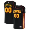 Splendido Prestigioso Delizioso Atlanta Hawks Youth Custom Fast Break Replica Jersey Black Statement Edition per i Fan Veri