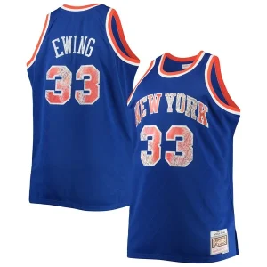 Resistente Patrick Ewing New York Knicks Big & Tall 1991/92 NBA 75th Anniversary Diamond Swingman Jersey Blue per i Fan Veri