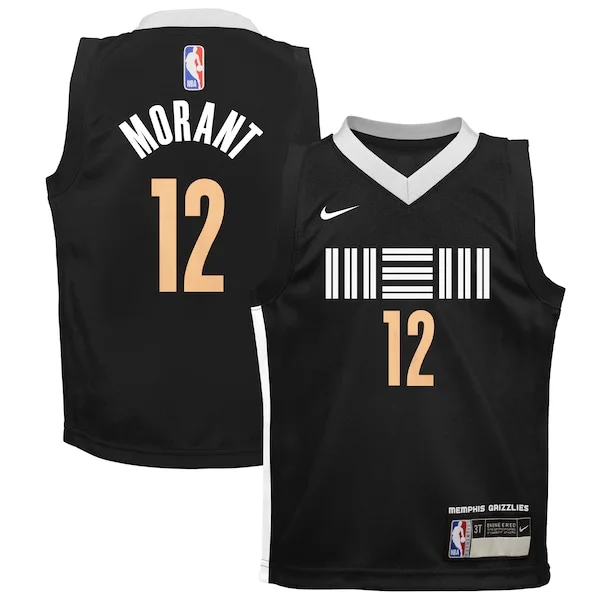 Resistente Lussuoso Ja Morant Memphis Grizzlies Nike Toddler Swingman Replica Jersey City Edition Black per i Fan Veri