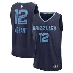 Fascinante Ja Morant Memphis Grizzlies Youth Fast Break Replica Player Jersey Icon Edition Navy per i Fan Veri