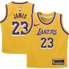 Carino Gorgeous Trendy LeBron James Los Angeles Lakers Nike Preschool Dri FIT Swingman Player Jersey Icon Edition Gold per i Fan Veri