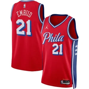 Splendido Joel Embiid Philadelphia 76ers Jordan Brand Unisex Swingman Jersey Statement Edition Red per i Fan Veri
