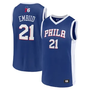Eccezionale Attraente Men's Joel Embiid Royal Philadelphia 76ers Player Jersey per i Fan Veri