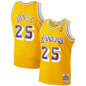 Robusto Ed Jones Los Angeles Lakers 1994/95 Hardwood Classics Swingman Jersey Gold per i Fan Veri