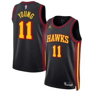 Magnifico Trae Young Atlanta Hawks Jordan Brand Unisex Swingman Jersey Statement Edition Black per i Fan Veri