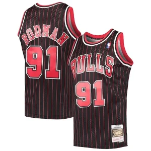 Elegante Prestigioso Dennis Rodman Chicago Bulls Hardwood Classics Swingman Jersey Black per i Fan Veri