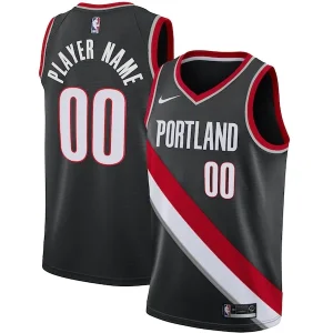 Magnifico Carino Splendido Portland Trail Blazers Nike Swingman Custom Jersey Black Icon Edition per i Fan Veri