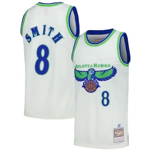 Delizioso Steve Smith Atlanta Hawks Chainstitch Swingman Jersey Cream per i Fan Veri