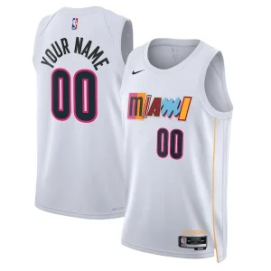 Splendido Moderno Miami Heat Nike Unisex 2022/23 Swingman Custom Jersey City Edition White per i Fan Veri