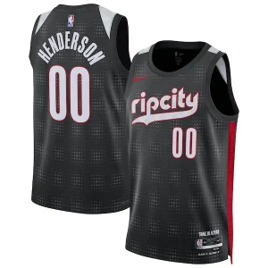 Magnifico Scoot Henderson Portland Trail Blazers Nike Unisex 2024/25 Swingman Player Jersey City Edition Black per i Fan Veri