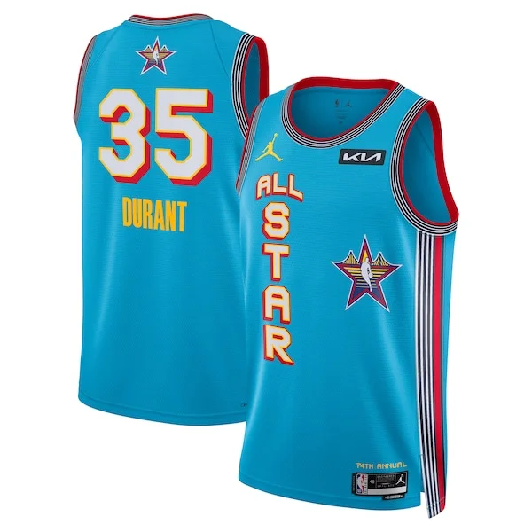 Versatile Kevin Durant Jordan Brand Unisex 2025 NBA All Star Game Swingman Player Jersey Light Blue per i Fan Veri
