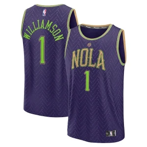 Prestigioso Zion Williamson New Orleans Pelicans 2024/25 Fast Break Player Jersey City Edition Purple per i Fan Veri