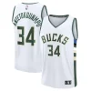 Ottimo Comodo Fascinante Giannis Antetokounmpo Milwaukee Bucks Fast Break Replica Player Jersey Association Edition White per i Fan Veri