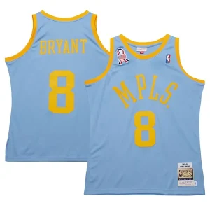 Trendy Men's Los Angeles Lakers Kobe Bryant Powder Blue 2001/02 Hardwood Classics Authentic Player Jersey per i Fan Veri