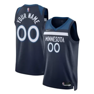 Stupendo Attraente Pratico Minnesota Timberwolves Nike 2021/22 Diamond Swingman Custom Jersey Icon Edition Navy per i Fan Veri