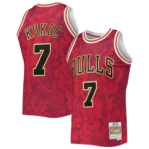 Robusto Toni Kukoc Chicago Bulls Hardwood Classics 1997/98 Lunar New Year Swingman Jersey Red per i Fan Veri