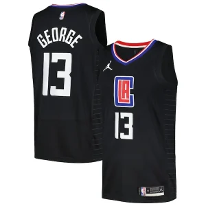 Accattivante Delizioso Lussuoso Paul George LA Clippers Jordan Brand Nike Swingman Player Jersey Statement Edition Black per i Fan Veri