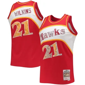 Trendy Delizioso Raffinato Dominique Wilkins Atlanta Hawks 1986/87 Hardwood Classics NBA 75th Anniversary Diamond Swingman Jersey Red per i Fan Veri