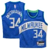 Duraturo Cool Giannis Antetokounmpo Milwaukee Bucks Nike Toddler Swingman Replica Jersey City Edition Royal per i Fan Veri
