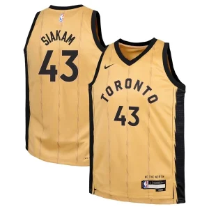 Comodo Pascal Siakam Toronto Raptors Nike Youth Swingman Replica Jersey City Edition Gold per i Fan Veri