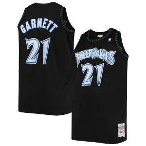 Stupendo Gorgeous Kevin Garnett Minnesota Timberwolves 1997/98 Big & Tall Hardwood Classics Swingman Jersey Black per i Fan Veri