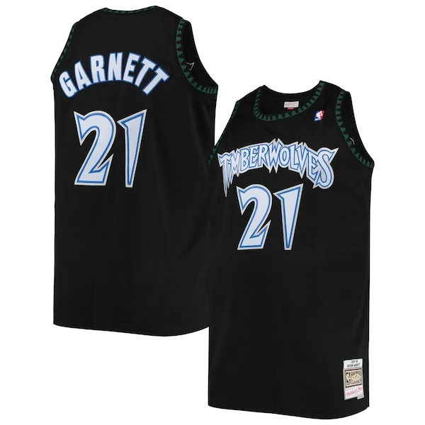 Stupendo Gorgeous Kevin Garnett Minnesota Timberwolves 1997/98 Big & Tall Hardwood Classics Swingman Jersey Black per i Fan Veri