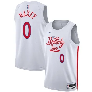Stupendo Splendido Tyrese Maxey Philadelphia 76ers Nike Unisex 2022/23 Swingman Jersey City Edition White per i Fan Veri