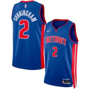 Cool Delizioso Elegante Cade Cunningham Detroit Pistons Nike Unisex Swingman Jersey Icon Edition Blue/White per i Fan Veri