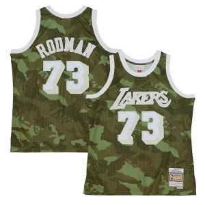 Elegante Carino Eccezionale Dennis Rodman Los Angeles Lakers Hardwood Classics 1998/99 Ghost Green Swingman Jersey Camo per i Fan Veri