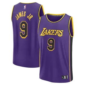 Trendy Versatile Gorgeous Bronny James Los Angeles Lakers Fast Break Replica Player Jersey Statement Edition Purple per i Fan Veri
