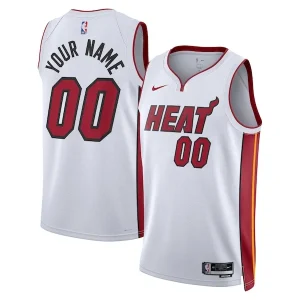 Comodo Miami Heat Nike Unisex Swingman Custom Jersey White Association Edition per i Fan Veri