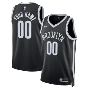 Elegante Brooklyn Nets Nike Unisex Swingman Custom Jersey Black Icon Edition per i Fan Veri