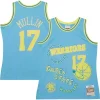 Sofisticato Chris Mullin Golden State Warriors 1993/94 Swingman Sidewalk Sketch Jersey Light Blue per i Fan Veri