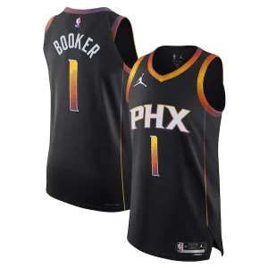 Attraente Comodo Gorgeous Devin Booker Phoenix Suns Jordan Brand Authentic Player Jersey Statement Edition Black per i Fan Veri