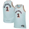 Splendido Pratico Moderno Victor Wembanyama San Antonio Spurs Nike Youth 2024/25 Swingman Player Jersey City Edition Light Blue per i Fan Veri