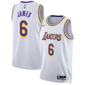 Pratico Robusto LeBron James Los Angeles Lakers Nike Unisex Swingman Jersey Association Edition White per i Fan Veri